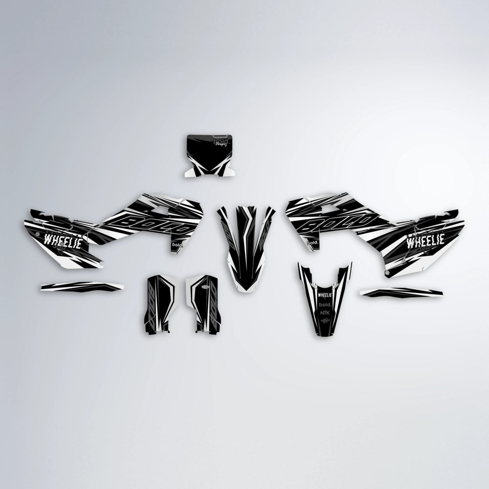 RAINBOW Husqvarna FE/TE graphics kit parts layout in White