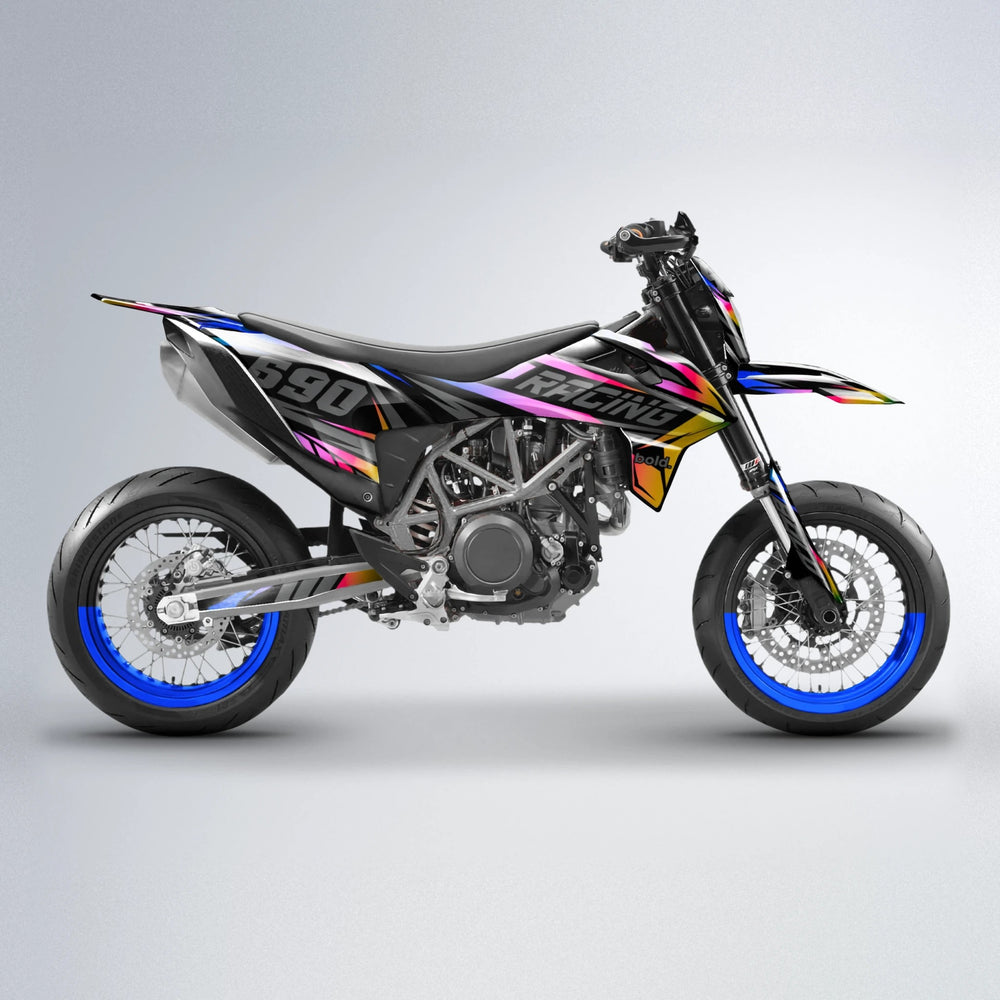RAINBOW KTM SMC 690 supermoto graphics kit in Blue