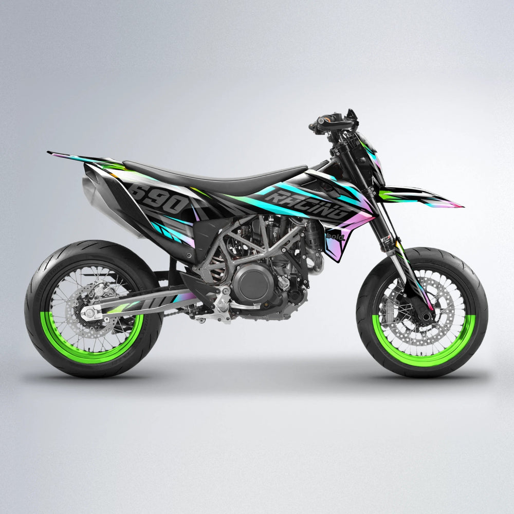 RAINBOW KTM SMC 690 supermoto graphics kit in Green