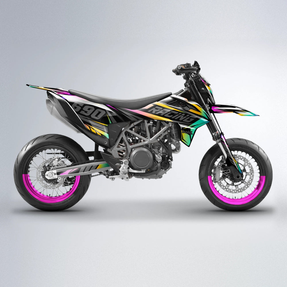 RAINBOW KTM SMC 690 supermoto graphics kit in Pink