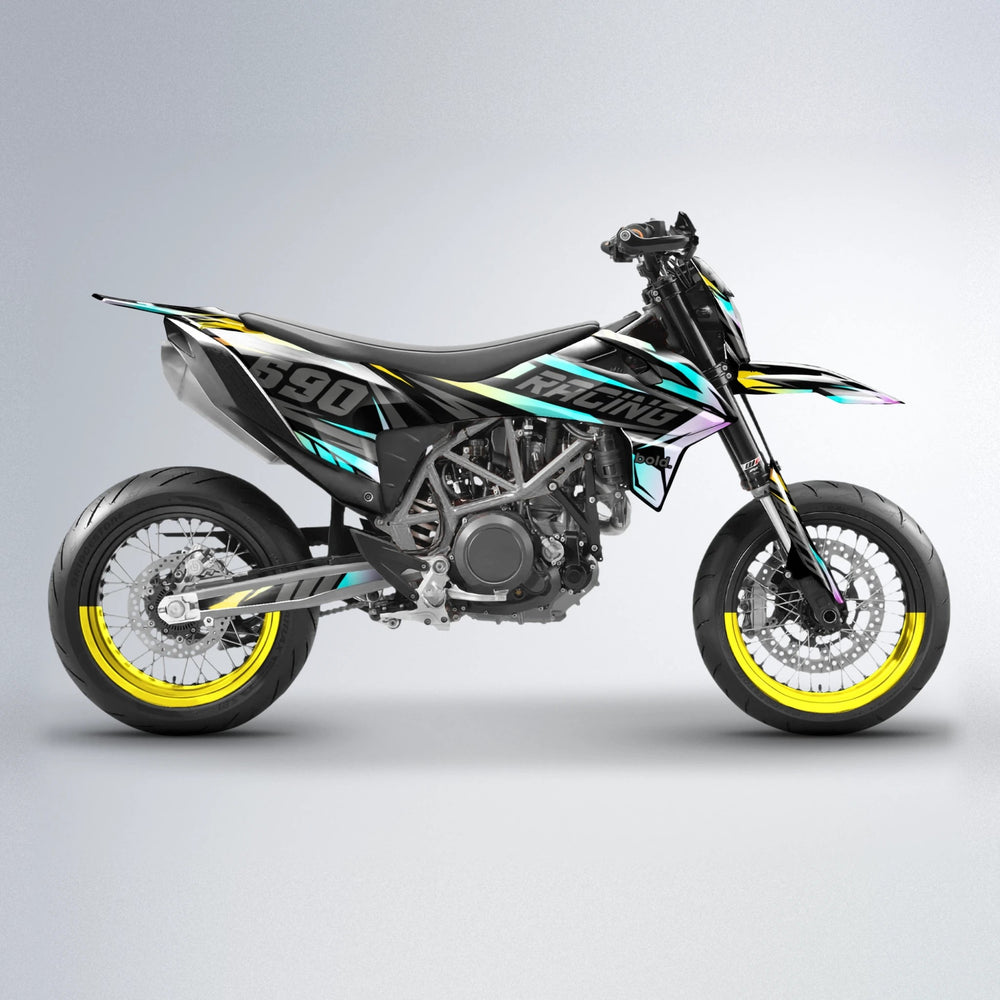 RAINBOW KTM SMC 690 supermoto graphics kit in Yellow