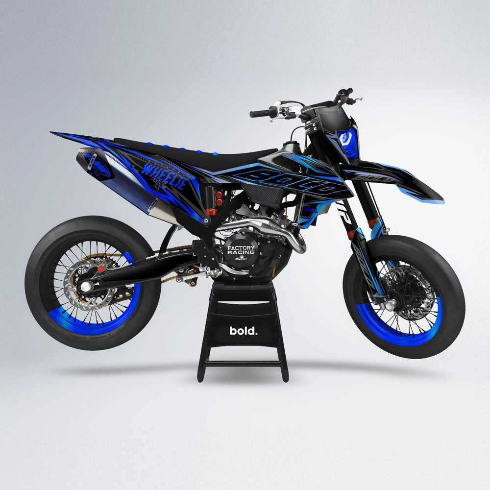 RAINBOW supermoto graphics kit in Blue Chrome