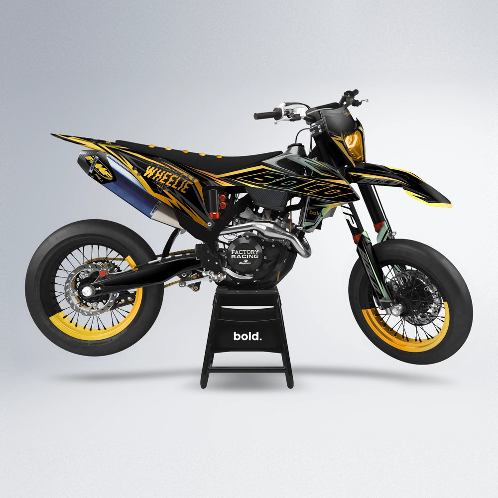RAINBOW supermoto graphics kit in Gold Chrome