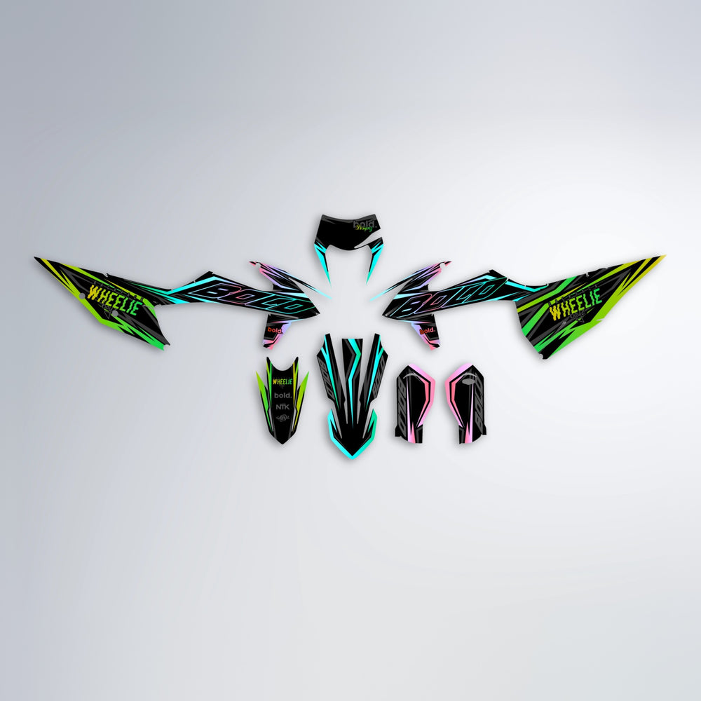 RAINBOW graphics kit parts layout in Green