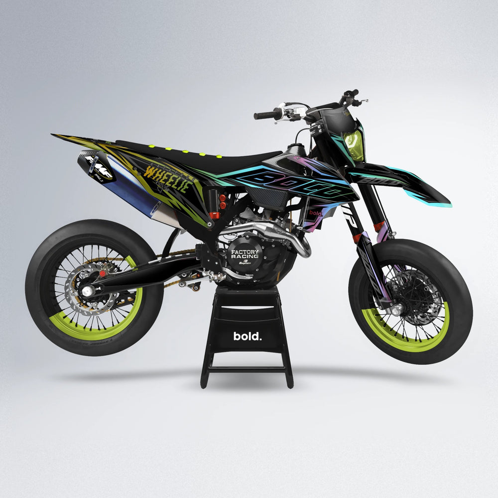 RAINBOW supermoto graphics kit in Olive