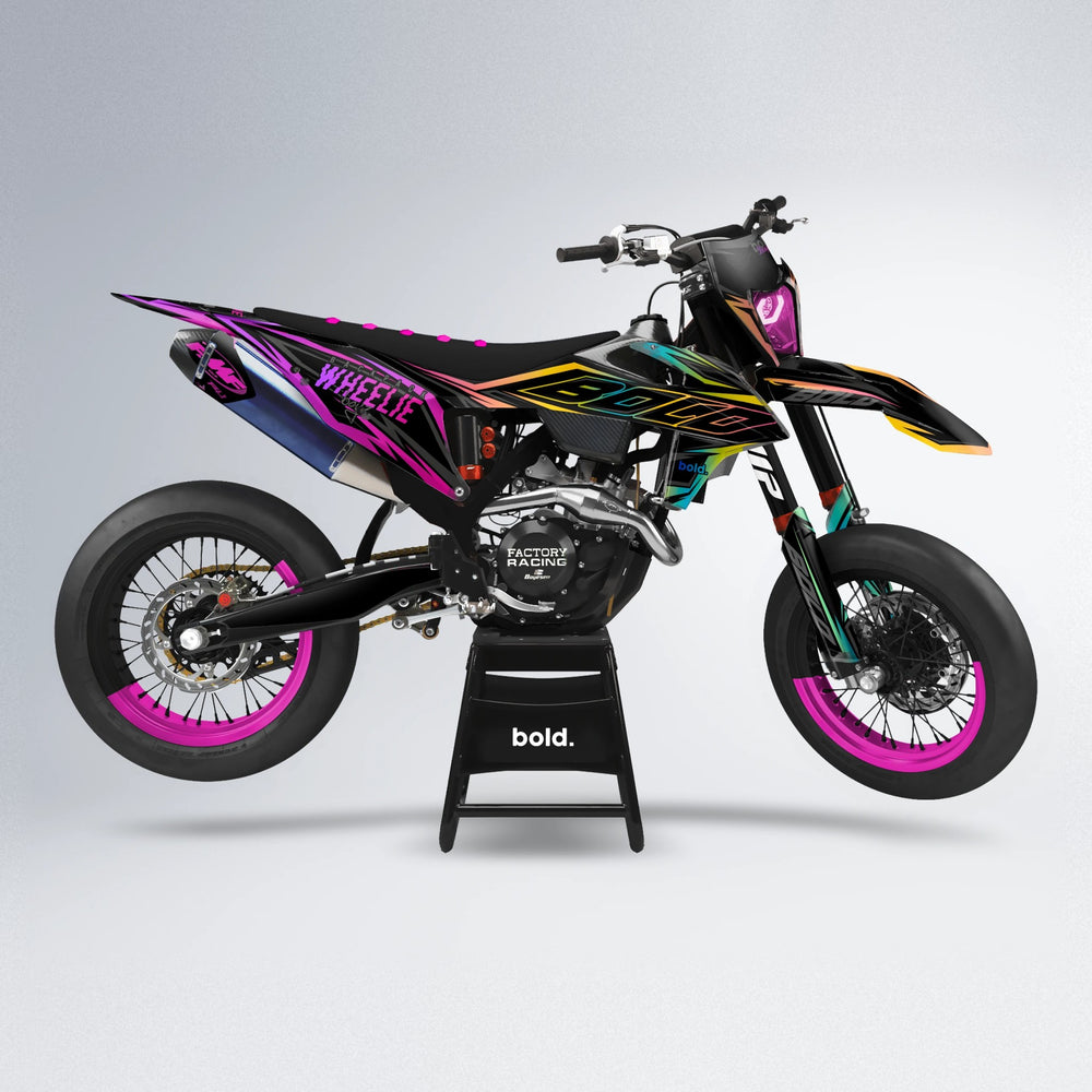 RAINBOW supermoto graphics kit in Pink