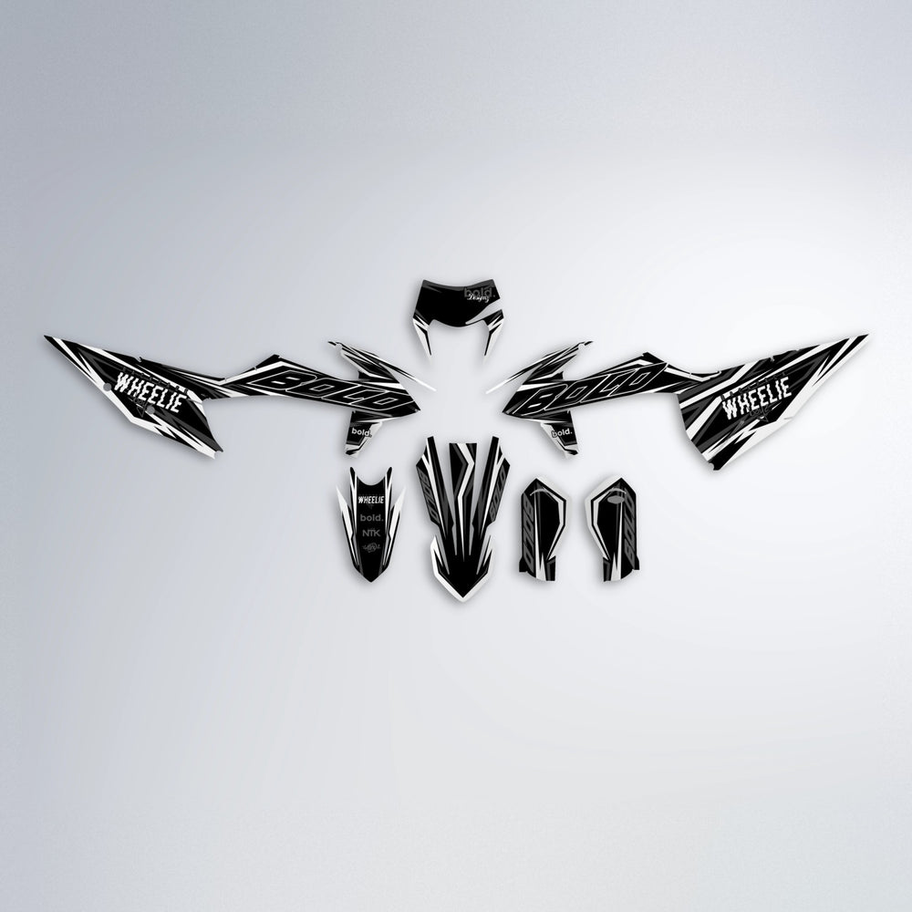 RAINBOW graphics kit parts layout in White