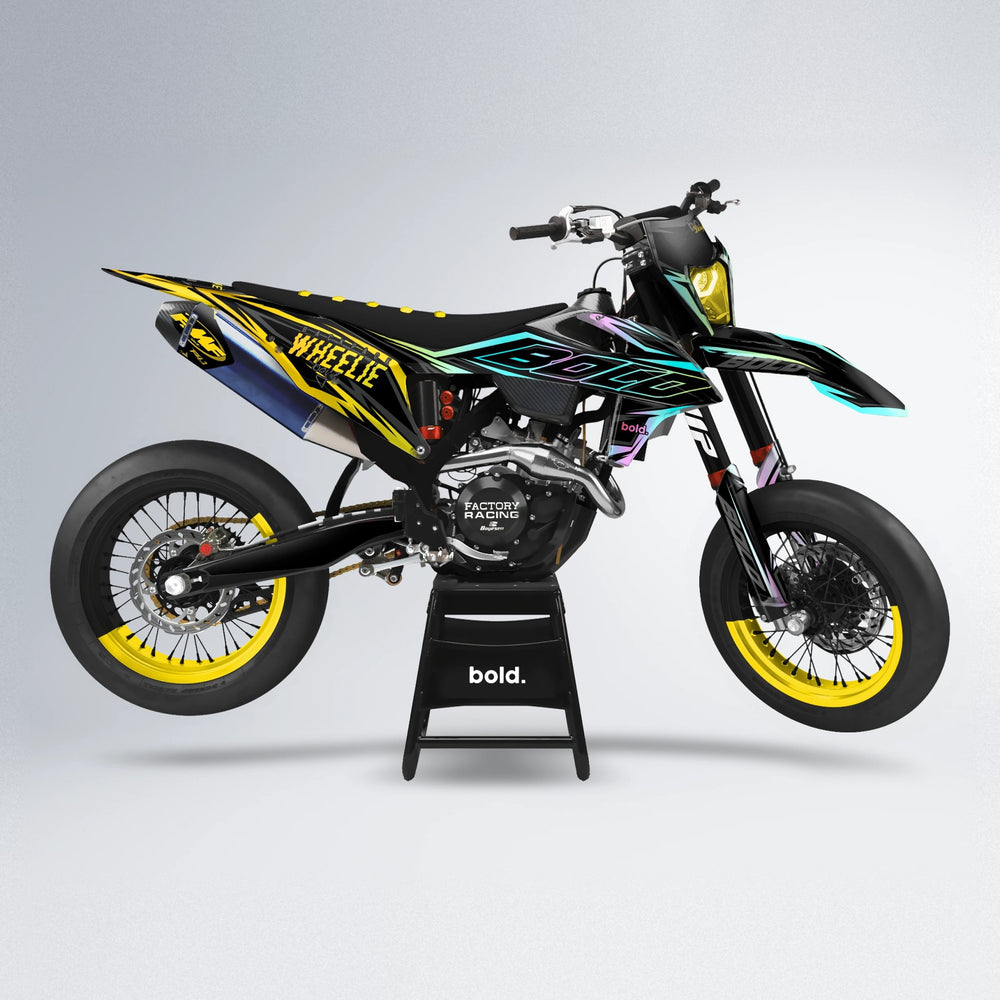 RAINBOW supermoto graphics kit in Yellow