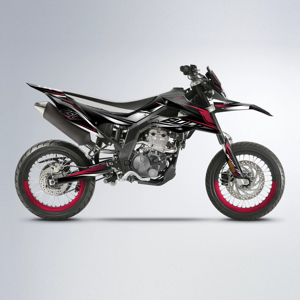 REAPER Aprilia SX 125 supermoto graphics kit in Black & Red