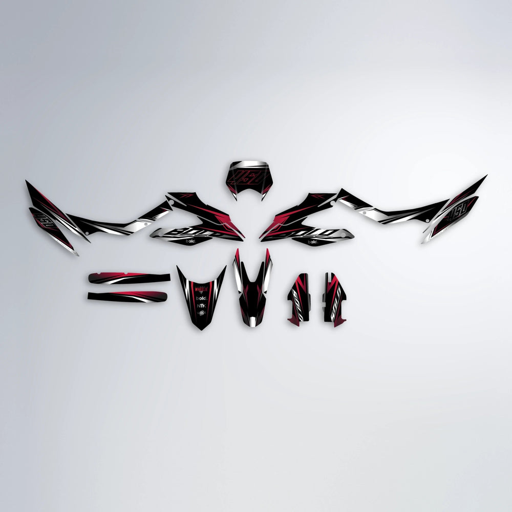 REAPER Aprilia SX 125 graphics kit parts layout in Black & Red