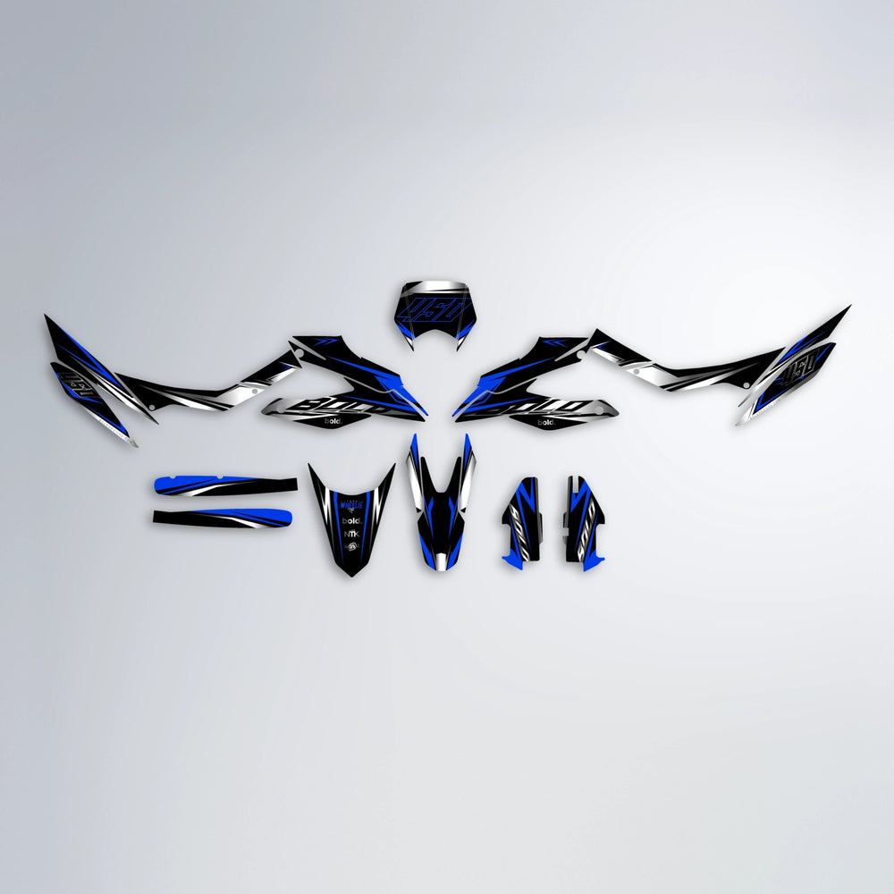REAPER Aprilia SX 125 graphics kit parts layout in Blue