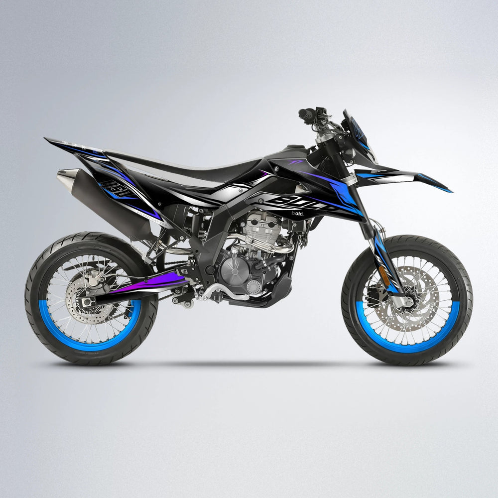 REAPER Aprilia SX 125 supermoto graphics kit in Blue Purple Fade