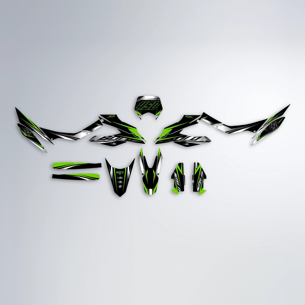 REAPER Aprilia SX 125 graphics kit parts layout in Green