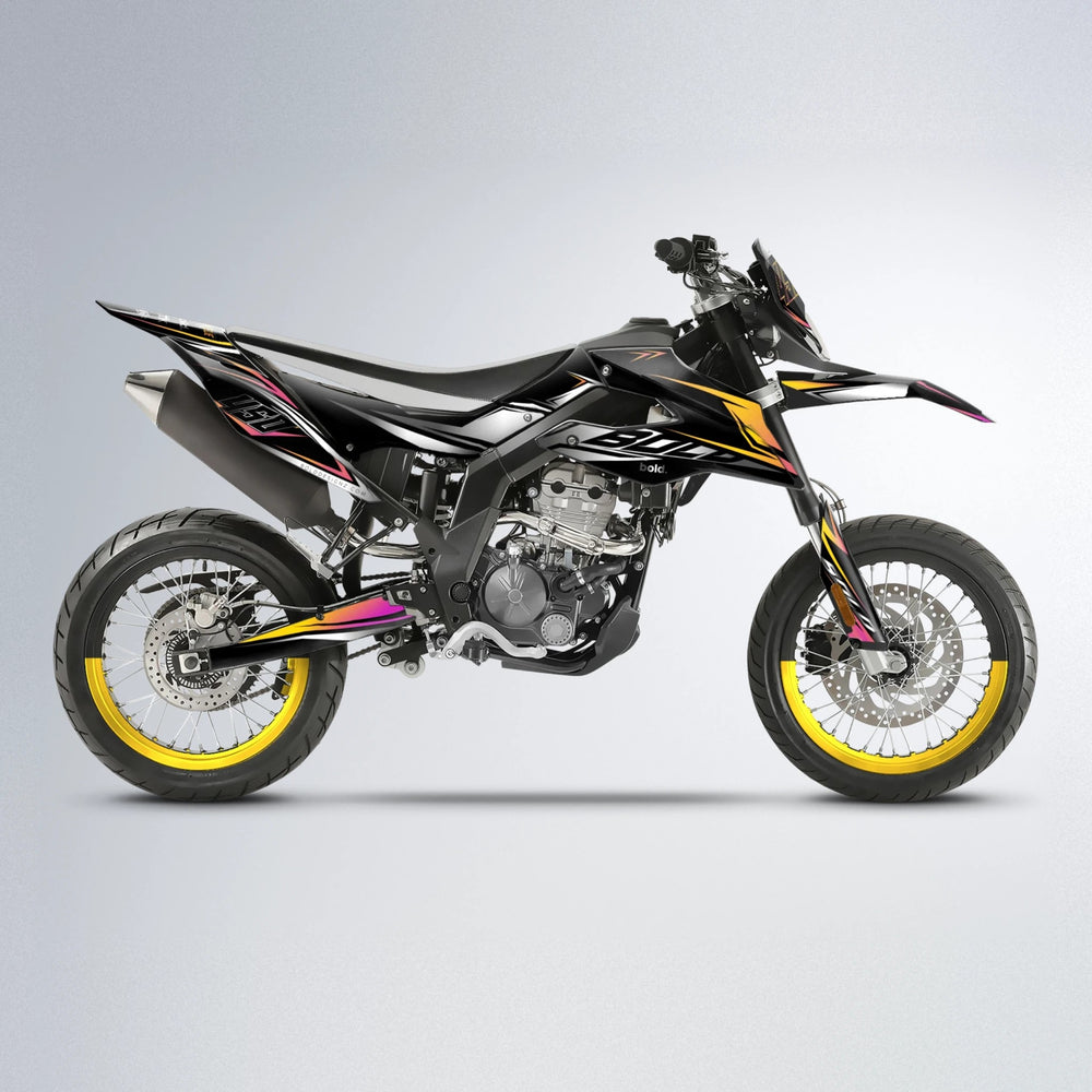 REAPER Aprilia SX 125 supermoto graphics kit in Pink & Yellow