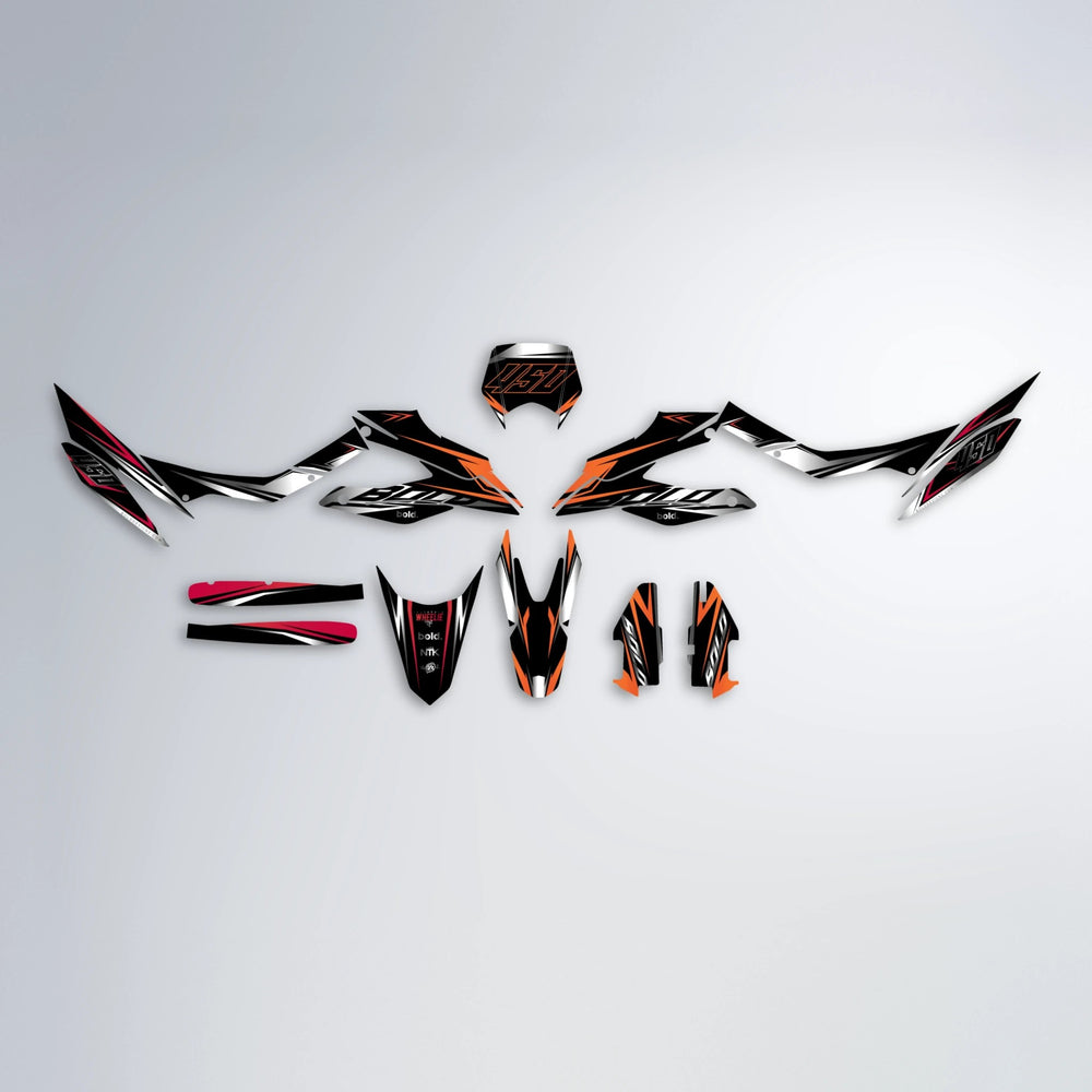 REAPER Aprilia SX 125 graphics kit parts layout in Red & Orange