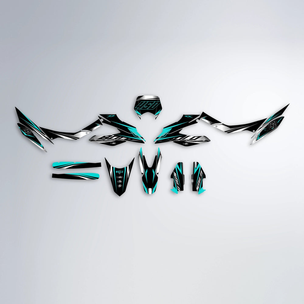 REAPER Aprilia SX 125 graphics kit parts layout in Teal