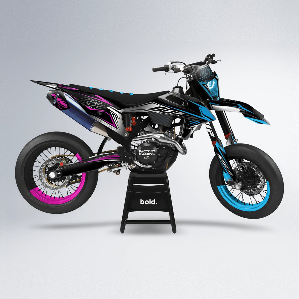 REAPER supermoto graphics kit in Pink & Light Blue