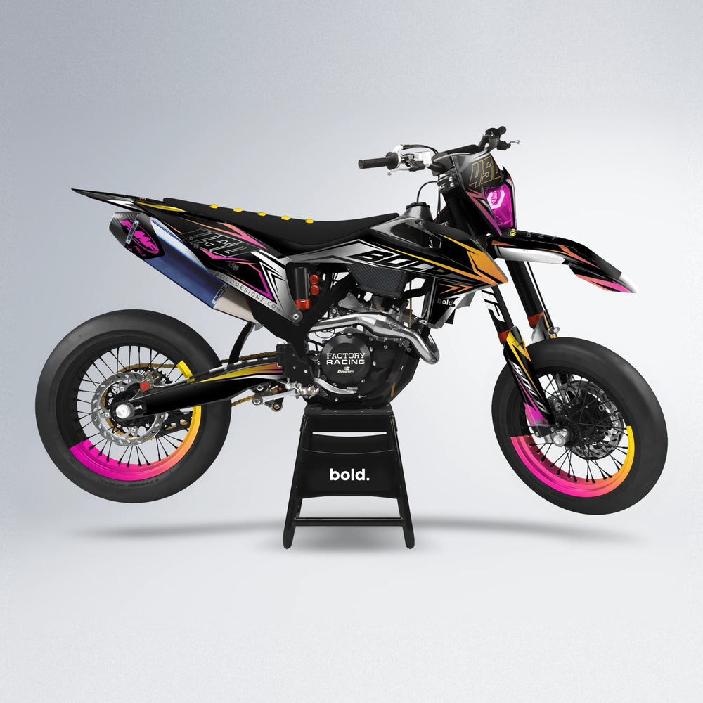 REAPER supermoto graphics kit in Pink & Yellow