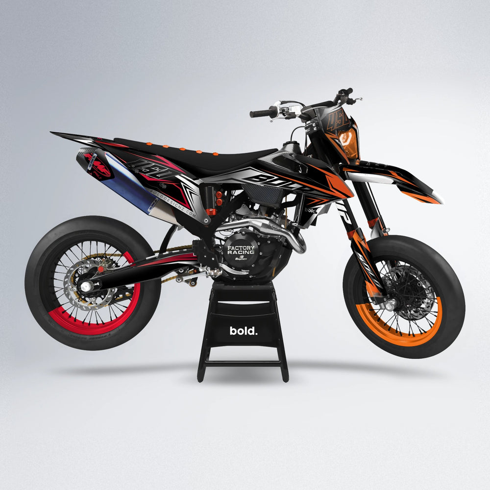 REAPER supermoto graphics kit in Red & Orange