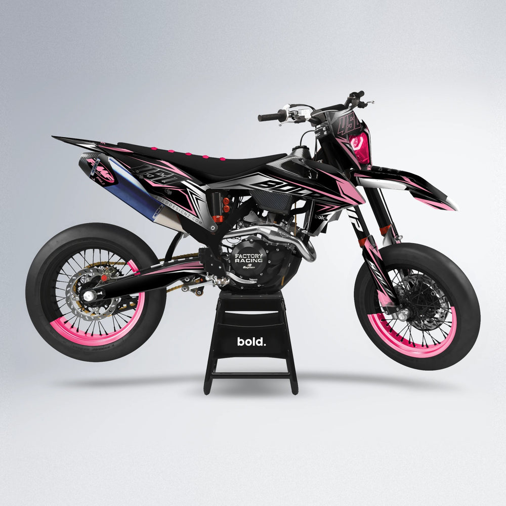 REAPER supermoto graphics kit in Sakura Pink