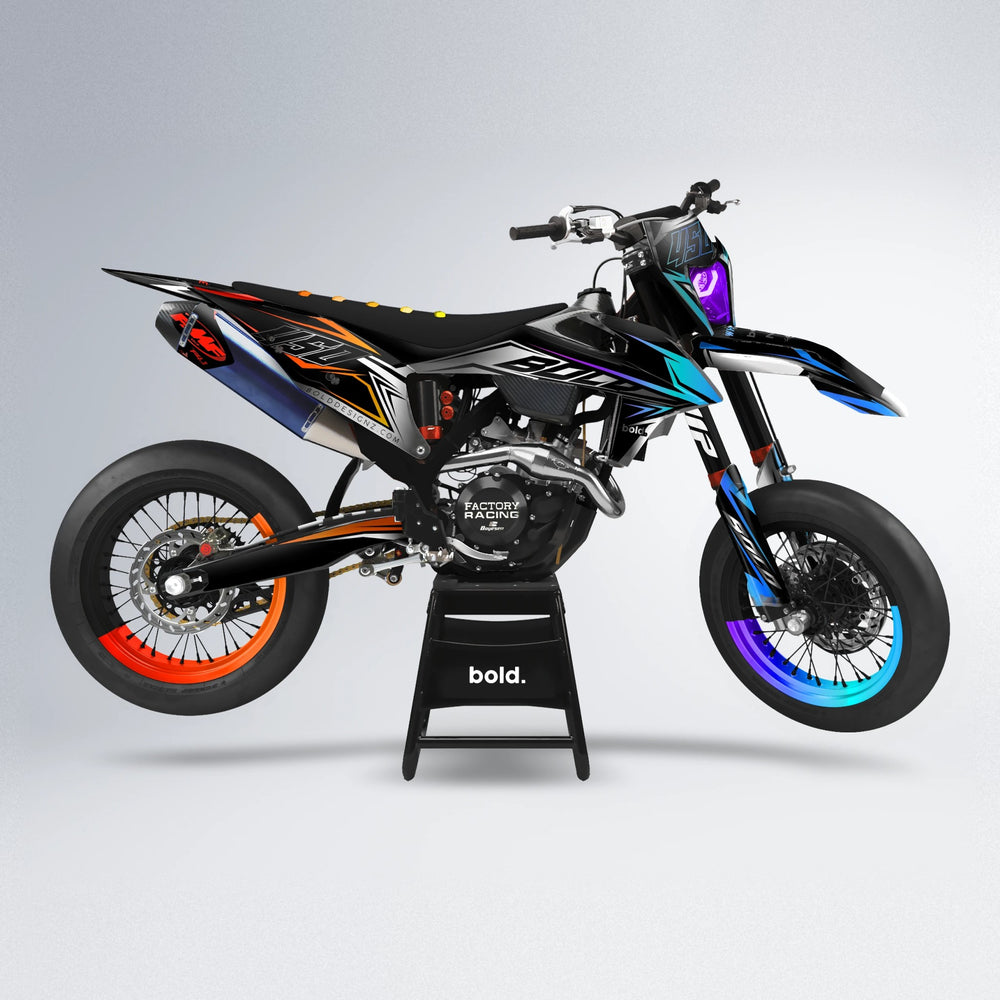 REAPER supermoto graphics kit in Sunset Fade
