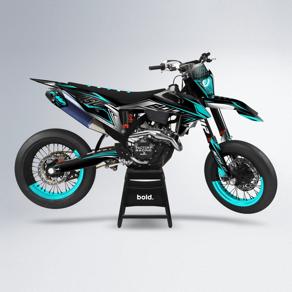 REAPER supermoto graphics kit in Teal