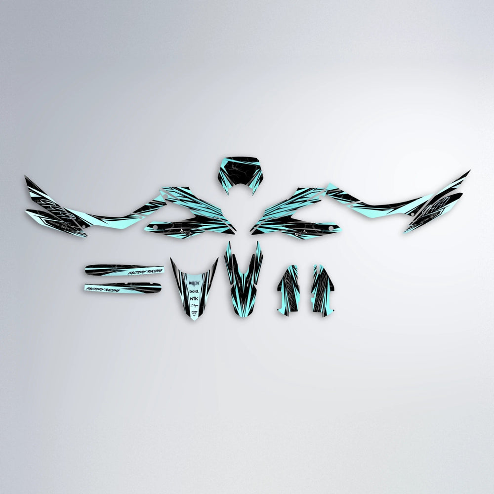 REDRUM Aprilia SX 125 graphics kit parts layout in Mint