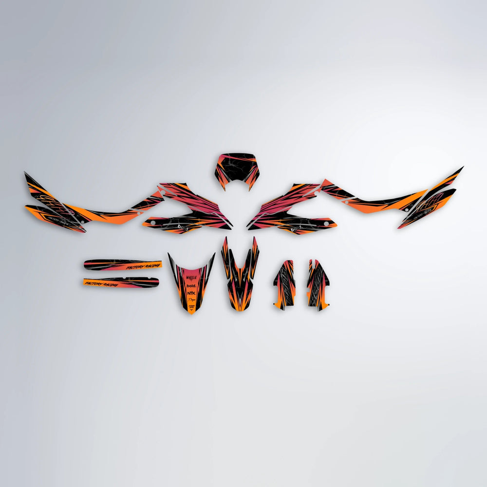 REDRUM Aprilia SX 125 graphics kit parts layout in Orange