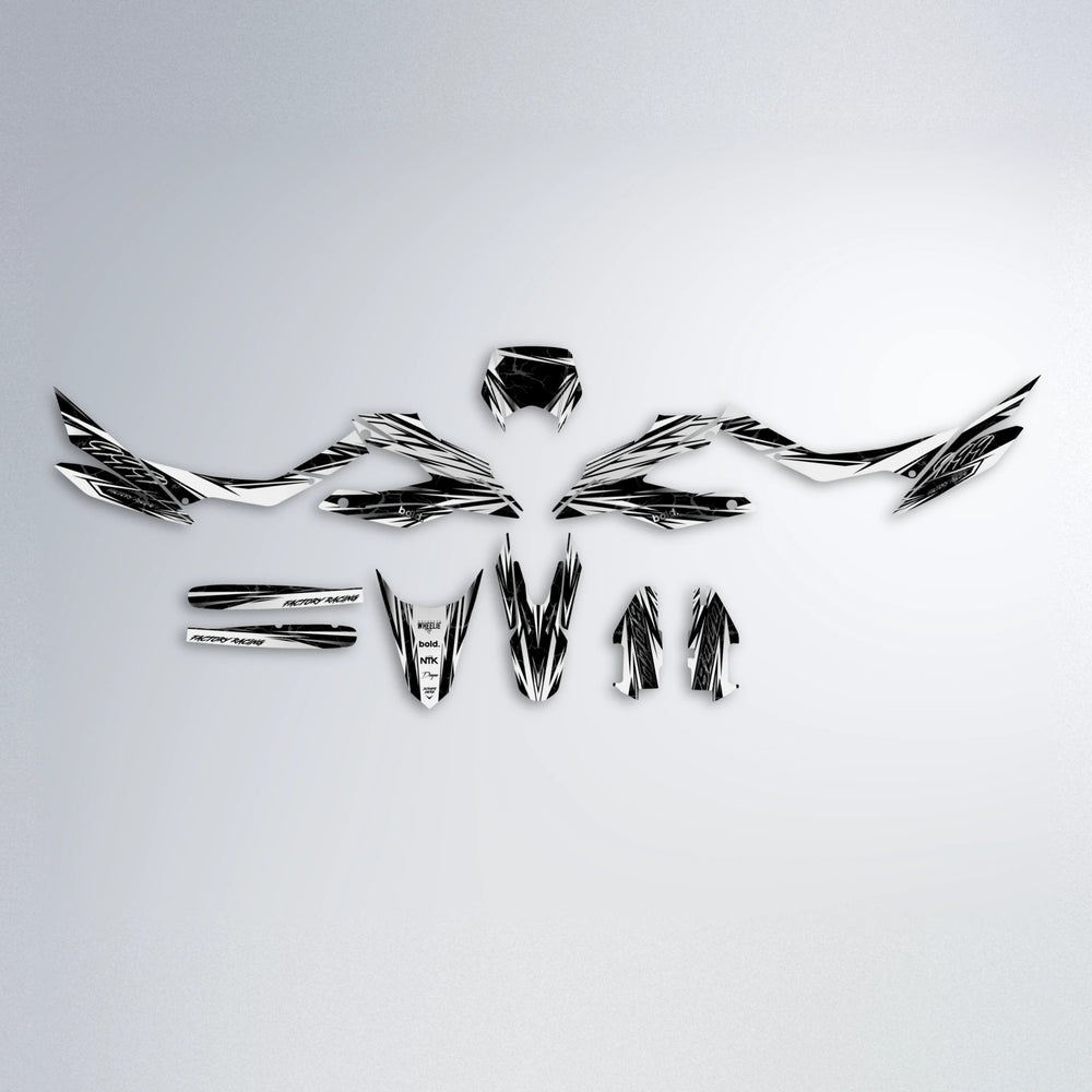 REDRUM Aprilia SX 125 graphics kit parts layout in White