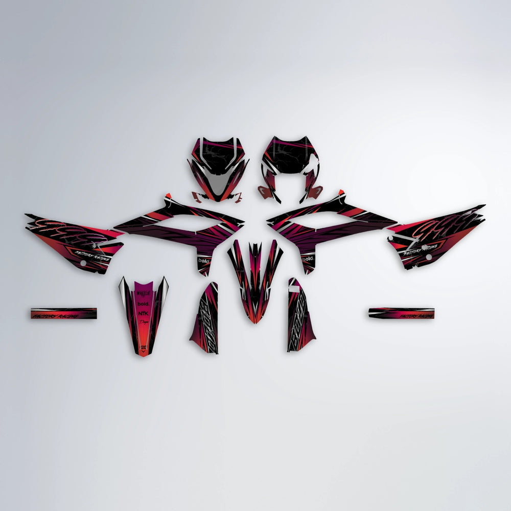 REDRUM Beta graphics kit parts layout in Black & Red