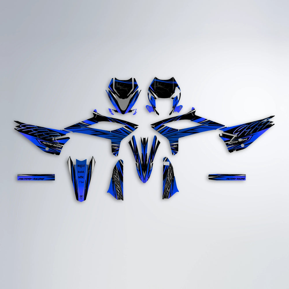 REDRUM Beta graphics kit parts layout in Blue