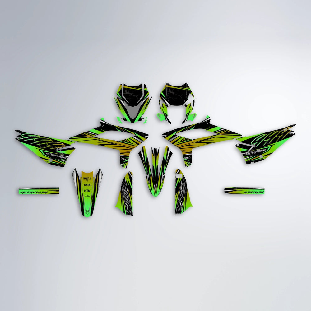 REDRUM Beta graphics kit parts layout in Green