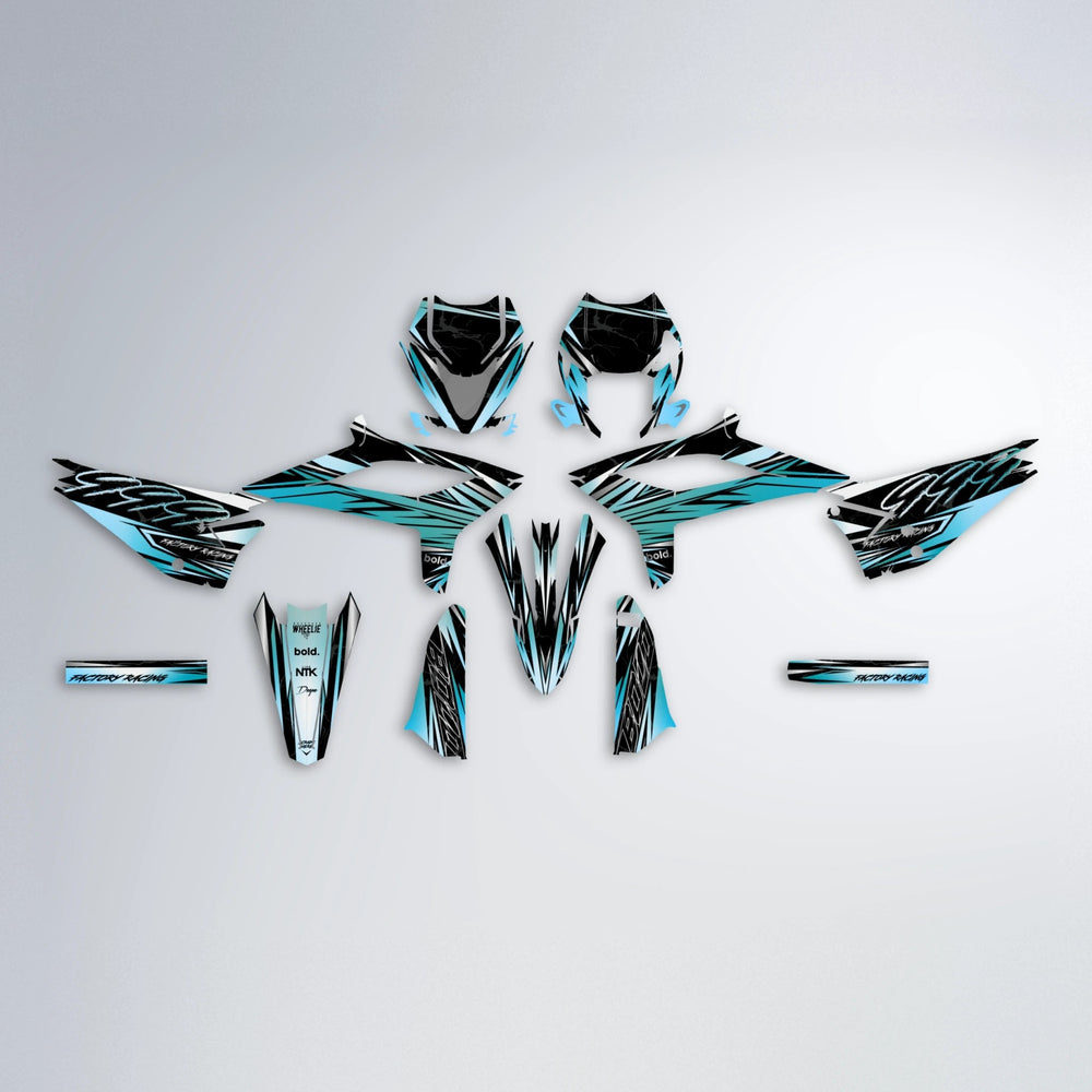 REDRUM Beta graphics kit parts layout in Light Blue & White