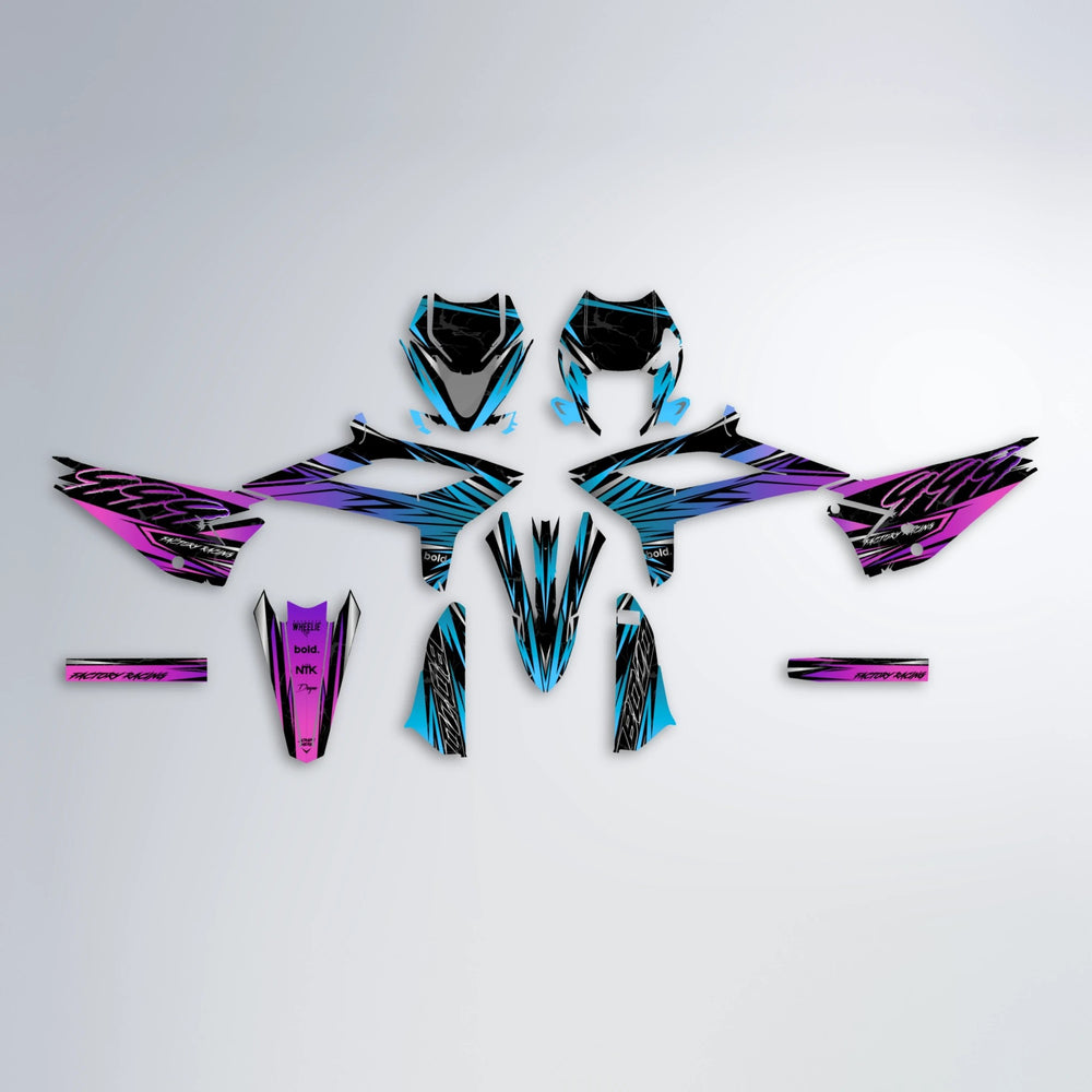 REDRUM Beta graphics kit parts layout in Pink & Light Blue