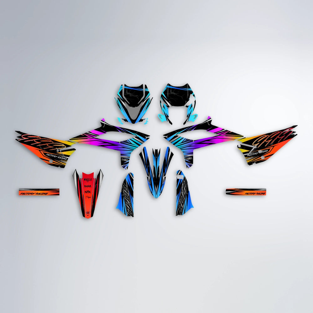 REDRUM Beta graphics kit parts layout in Sunset Fade