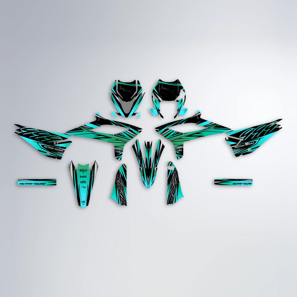 REDRUM Beta graphics kit parts layout in Teal