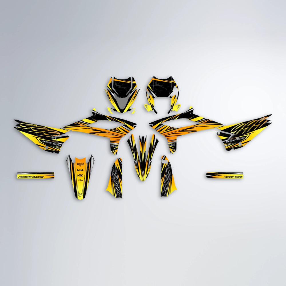 REDRUM Beta graphics kit parts layout in Yellow