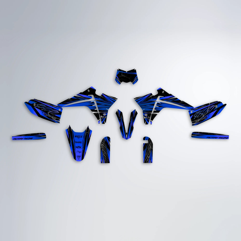 REDRUM Fantic graphics kit parts layout in Blue