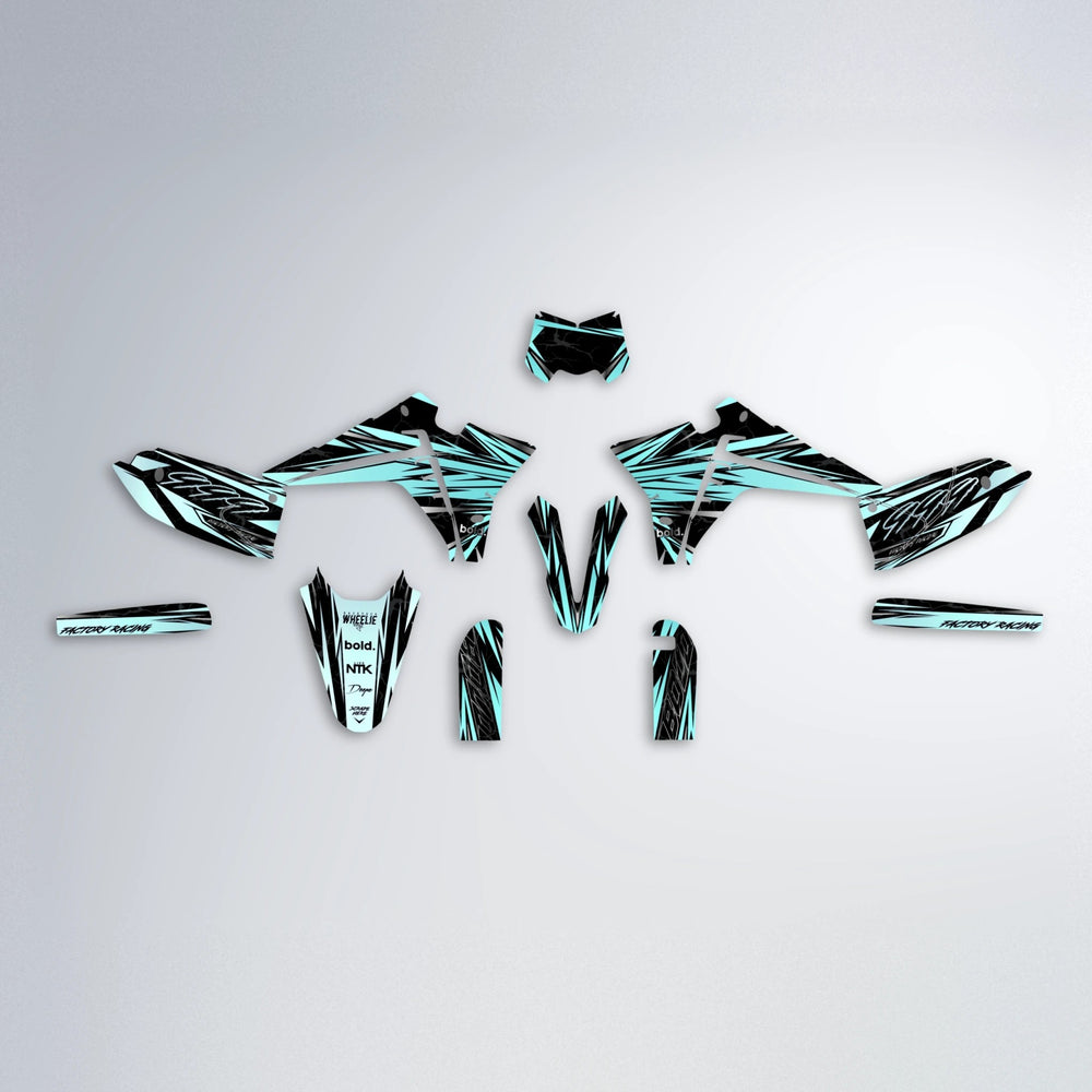 REDRUM Fantic graphics kit parts layout in Mint
