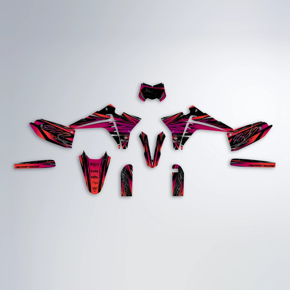 REDRUM Fantic graphics kit parts layout in Red