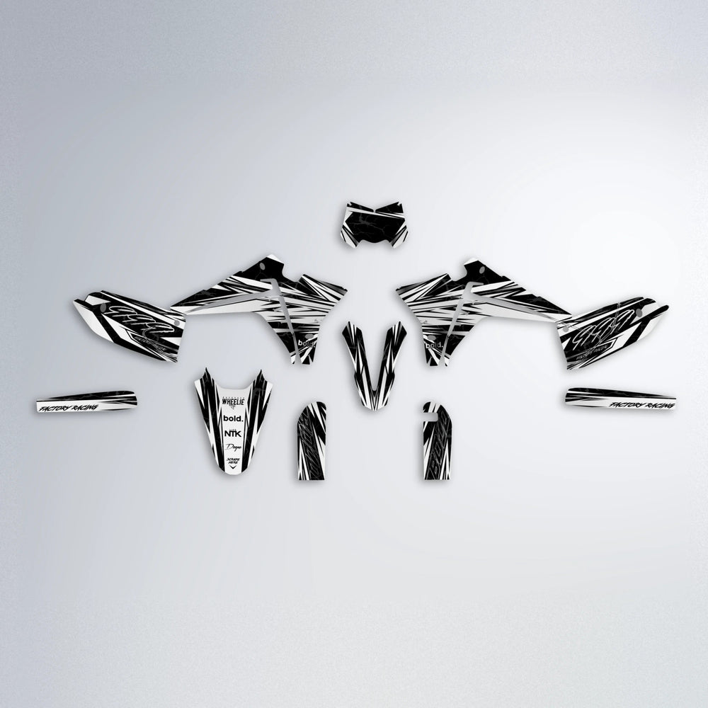 REDRUM Fantic graphics kit parts layout in White
