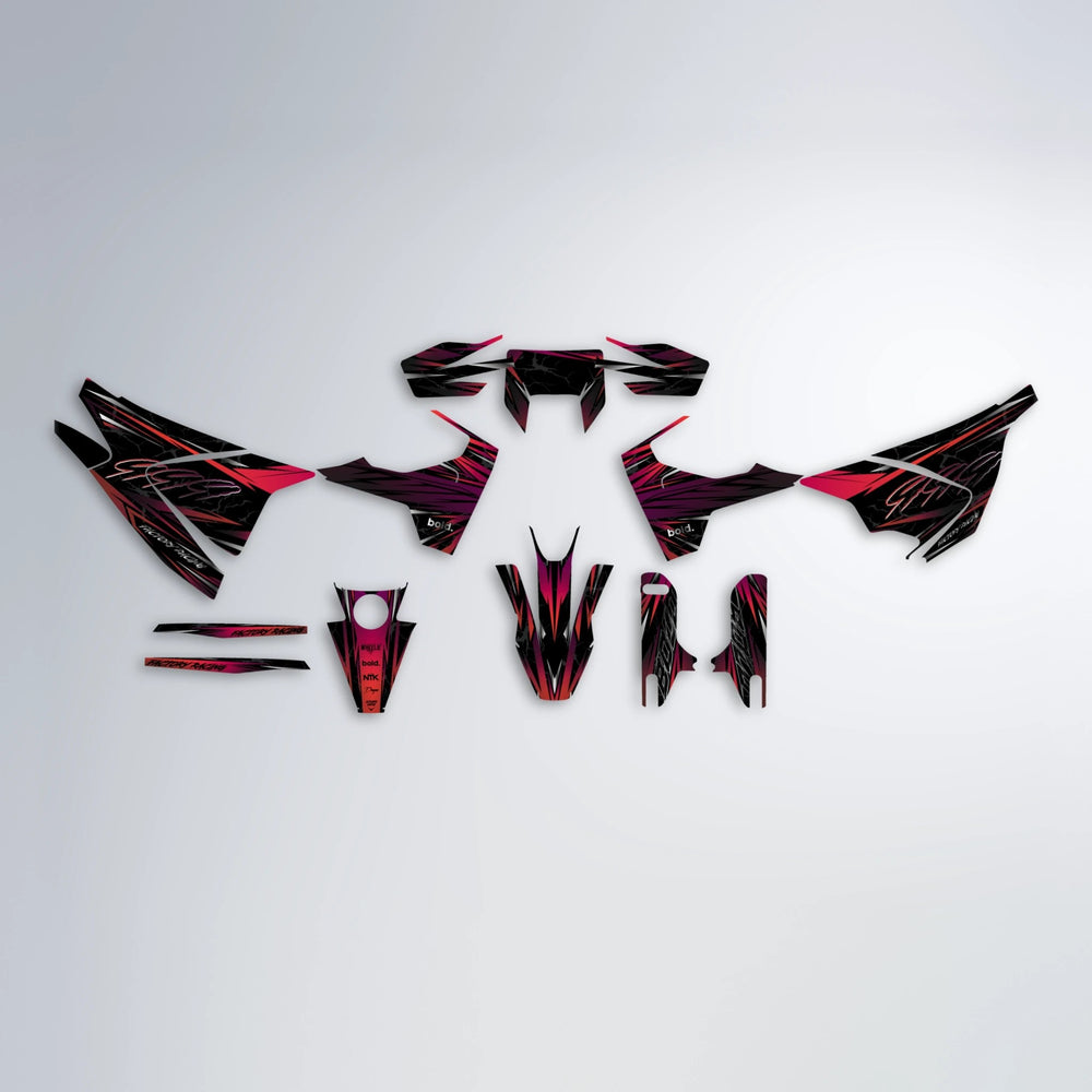 REDRUM Husqvarna 701 graphics kit parts layout in Black & Red