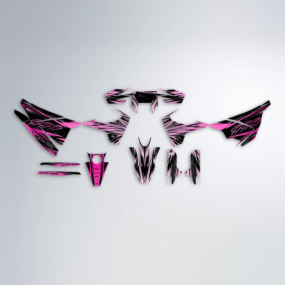 REDRUM Husqvarna 701 graphics kit parts layout in Flamingo