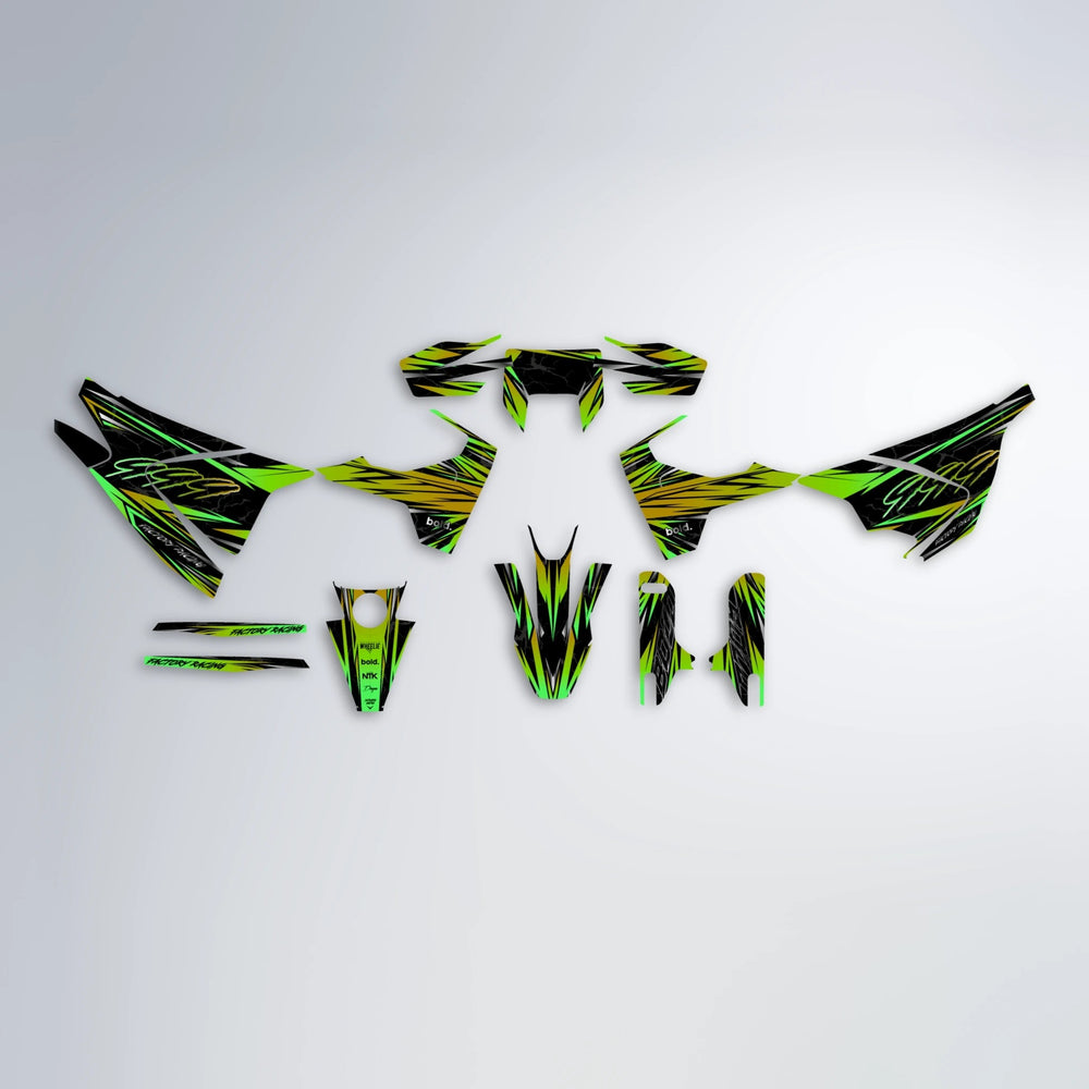 REDRUM Husqvarna 701 graphics kit parts layout in Green