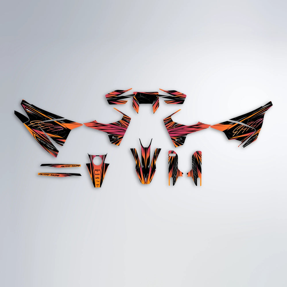 REDRUM Husqvarna 701 graphics kit parts layout in Orange