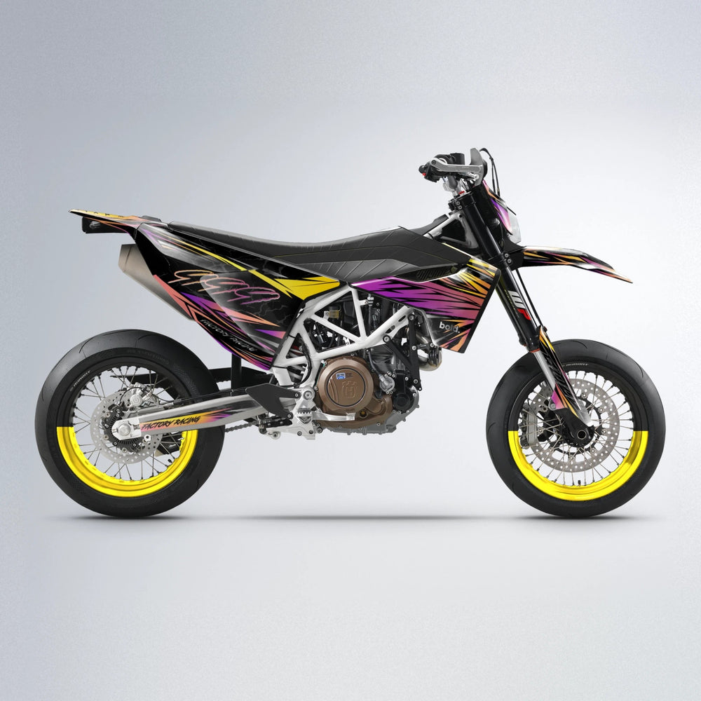 REDRUM Husqvarna 701 supermoto graphics kit in Pink & Yellow