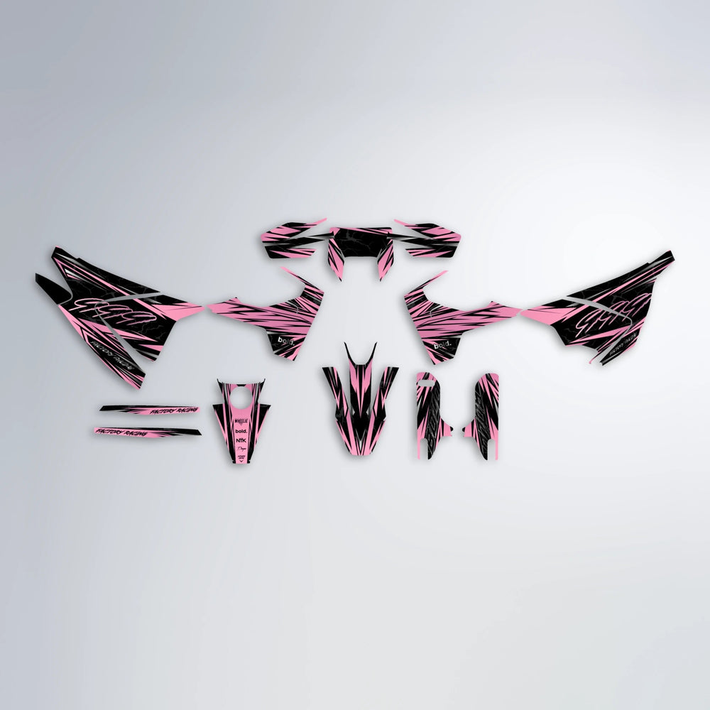 REDRUM Husqvarna 701 graphics kit parts layout in Sakura Pink
