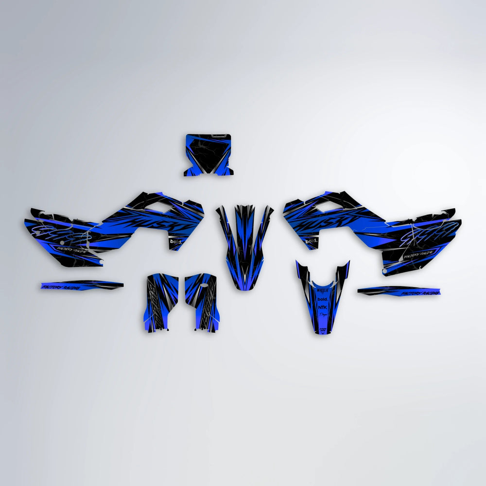 REDRUM Husqvarna FE/TE graphics kit parts layout in Blue