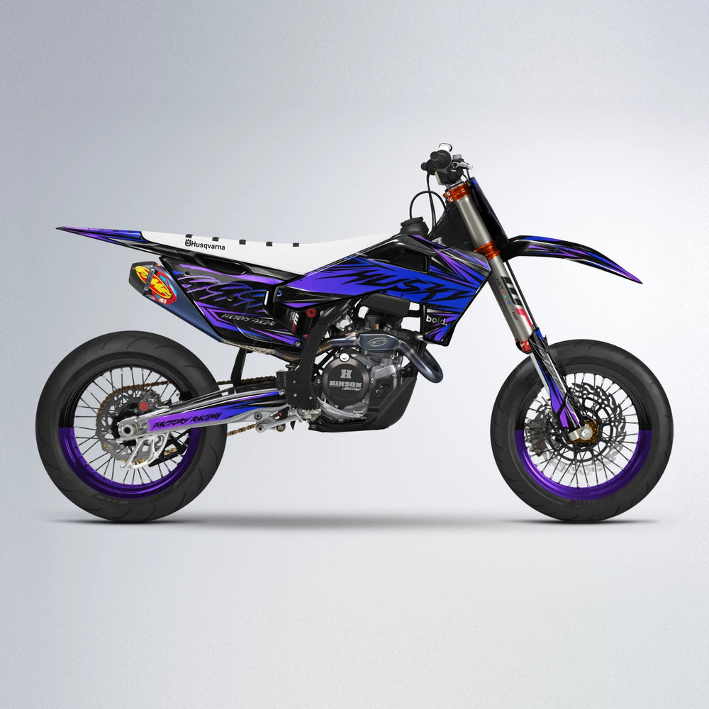 REDRUM Husqvarna FE/TE supermoto graphics kit in Purple