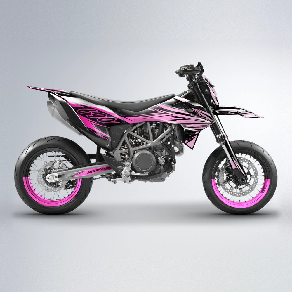 REDRUM KTM SMC 690 supermoto graphics kit in Flamingo